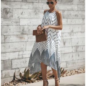 Geo printed handkerchief dress